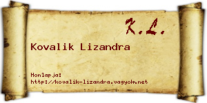 Kovalik Lizandra névjegykártya